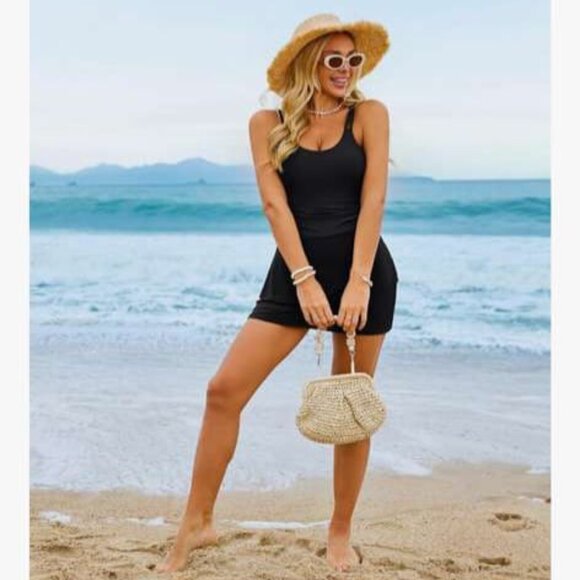 Arolina Women's One-Piece Swim Dress Tummy Control Modest Swimsuit with Swim NEW - Picture 4 of 16